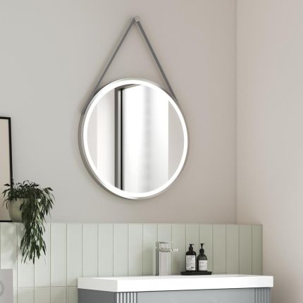 Spiegel Rond met Chromen Lijst 60cm - Spiegelverwarming en LED Verlichting 21W