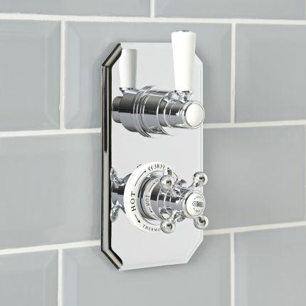 Hudson Reed Elizabeth - Douchekraan Thermostatisch Inbouw 1-Weg Klassiek - Chroom en Wit