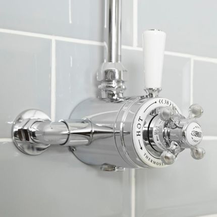 Hudson Reed Elizabeth - Douchekraan Opbouw Thermostatisch Klassiek - Chroom en Wit