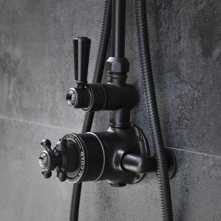 Hudson Reed Elizabeth - Douchekraan Thermostatisch Opbouw 1-Weg Klassiek - Zwart