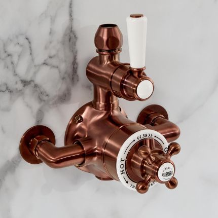 Hudson Reed Elizabeth - Douchekraan Thermostatisch Opbouw 1-Weg Klassiek - Satijn Koper