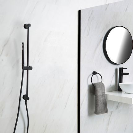 Glijstangset met Handdouche Zwart | Nox