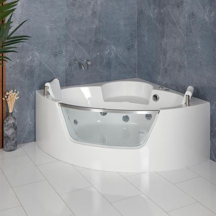 Whirlpool Hoek Spa-Bad 140cm x 140cm Chromen | Breeze
