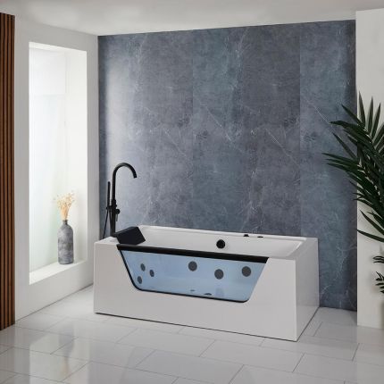 Whirlpool Spa-Bad 170cm x 80cm Dubbelzijdig Zwart | Breeze