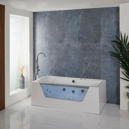 Whirlpool Spa-Bad 170cm x 80cm Dubbelzijdig Chromen | Breeze