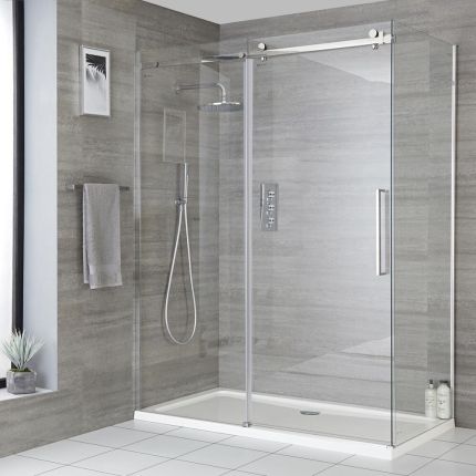 Douche Schuifdeur Frameloos | Kies de Afmeting | Douchezijwand Optioneel | Portland