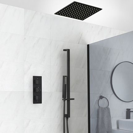 Douchesysteem Thermostatisch Zwart | Creƫer Uw Eigen Douchesysteem | Preto