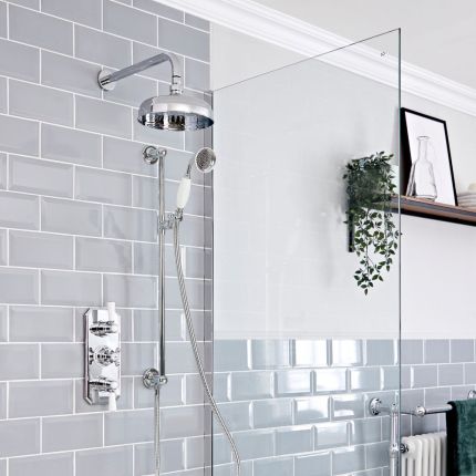 Douchesysteem Thermostatisch Chromen en Wit | Creƫer Uw Eigen Douchesysteem | Elizabeth