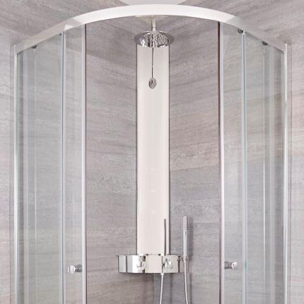 Earby Thermostatische Hoekdouchetoren Douchepaneel 130cm