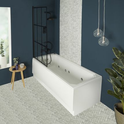 Whirlpool Spa-bad Klassiek met Zwart Geruite Badwand | Keuze Afmetingen en Panelen | Richmond