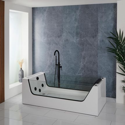 Whirlpool Spa-Bad 180cm x 80cm Zwart | Breeze