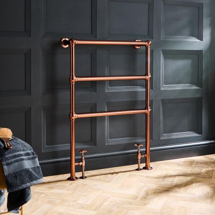 Handdoekradiator Klassiek 96,6cm x 67,3cm - Satijn Koper | Countess