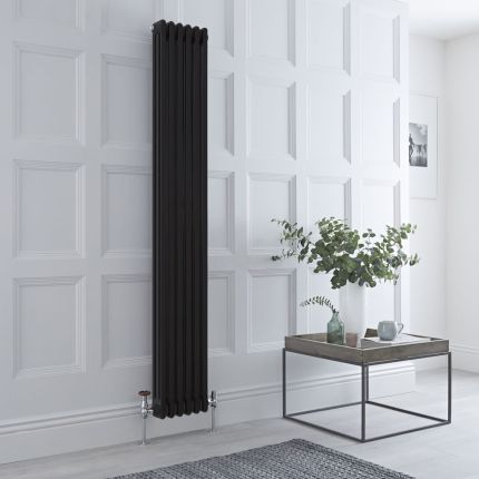 Kolomradiator Verticaal 3-Koloms Klassiek Zwart | Keuze Afmetingen en Poten | Windsor