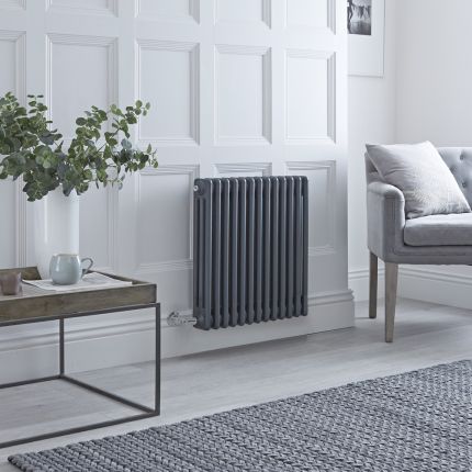 Elektrische Radiator 3-Koloms Horizontaal Klassiek - Antraciet | Keuze Afmeting en Optie voor WiFi Thermostaat | Windsor - ECOSO van Hudson Reed