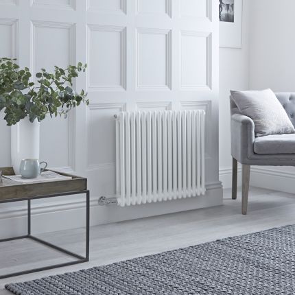 Elektrische 2-Koloms Radiator Horizontaal Klassiek - Wit | Keuze Afmeting en Optie voor WiFi Thermostaat | Windsor