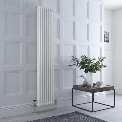 Kolomradiator Verticaal 2-Koloms Klassiek Wit | Keuze Afmetingen en Optionele Poten | Windsor