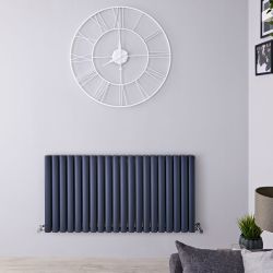 Design Radiator Antraciet Horizontale Aluminium DubbelPaneel 119cm x 60cm |Revive Air