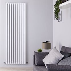 Design Radiator Wit Verticale Aluminium DubbelPaneel 59cm x 180cm  |Revive Air