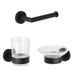 3-delig Accessoireset Glas & Mat Zwart | Nox