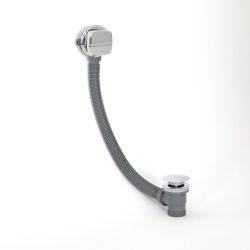 Badvuller en Overloop Combinatie met Pop-up Afvoerplug Modern - Chroom | Kubix