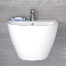 Fontein Toilet Keramiek Modern B.53 x D.44cm Met 1 x Kraangat Wit | Ashbury