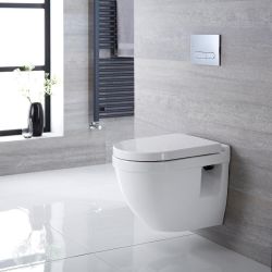 Toilet Hangend Keramisch met Soft-Close WC-Bril Wit | Belstone