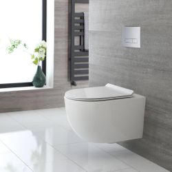 Toilet Hangend Randloos Rond Modern Wit met Softclose WC-bril | Otterton