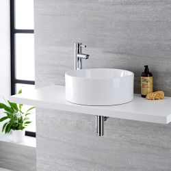 Opzetwastafel Rond Diameter 40cm Wit | Covelly