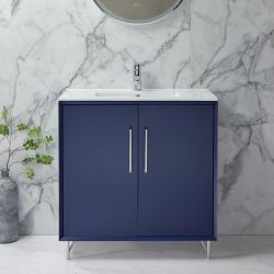 Wastafelmeubel 81cm Modern met Wastafel | Keuze Afwerking en Meubelegrepen | Edge