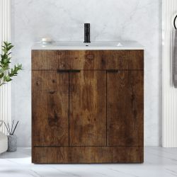 Badkamermeubel: Wastafelmeubel 81cm met Wastafel | Keuze Afwerking en Meubelgrepen | Cluo
