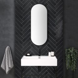 Wandspiegel Ovaal 100cm x 40cm Zwart | Gianna