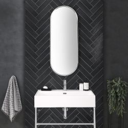 Wandspiegel Ovaal 100cm x 40cm Chromen | Gianna