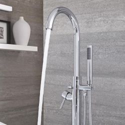 Vrijstaande Badmengkraan met Handdouche - Modern Rond | Kies de Afwerking