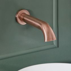 Wastafeluitloop Wandmontage Klassiek - Satijn Koper | Elizabeth