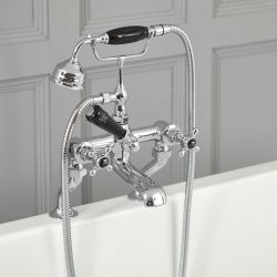 Badmengkraan Klassiek met Kruisgrepen & Handdouche - Chroom en Zwart | Elizabeth