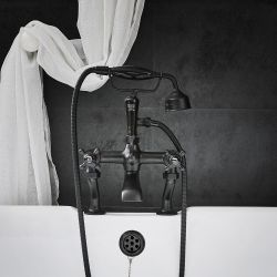 Badmengkraan Badbevestiging Klassiek Kruiskop Handvat met Handdouche en Baduitloop | Kies de Afwerking | Elizabeth