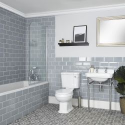 Badkamerset Klassiek - Bad 170x75cm, Duoblok Toilet en Wastafel 56cm met Frame | Keuze uit 1, 2 of 3 Kraangaten | Richmond