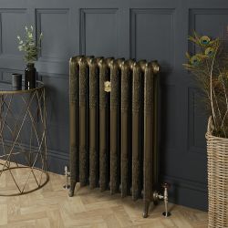 Gietijzeren Radiator 2 Kolommen 95cm Hoog Natuurlijk Messing | Kies de Breedte | Charlotte