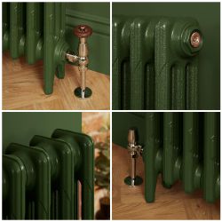 Gietijzeren Radiator met 3 Kolommen - Duck Green W55 van Farrow & Ball | 76cm Hoog  x  Kies de Breedte | Mercury