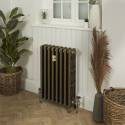 Gietijzeren Radiator 4 Kolommen 76cm Hoog Natuurlijk Messing | Kies de Breedte | Isabel