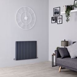 Design Radiator Horizontaal Antraciet | Keuze Afmeting | Enkel- of Dubbelpaneel Ontwerp | Revive