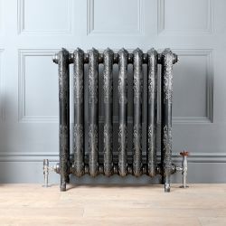 Gietijzeren Radiator Donkere Tinkleur Bloemenmotief 76,8cm Hoog | Kies de Breedte | Charlotte