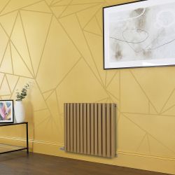 Design Radiator Elektrisch Horizontaal 63,5cm Hoog Geel (Autumn Yellow) | Keuze Afmeting en Opties voor Thermostaat en Kabelafdekking | Revive