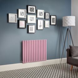 Design Radiator Elektrisch Horizontaal 63,5cm Hoog Roze (Camellia Pink) | Keuze Afmeting en Opties voor Thermostaat en Kabelafdekking | Revive