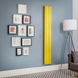 Design Radiator Elektrisch Verticaal - Geel (Dandelion Yellow) | Keuze Afmeting en Opties voor Thermostaat, WiFi Verwarmingselement en Kabelafdekking | Revive