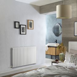 Elektrische Design Radiator Horizontaal Wit | Keuze Afmeting | Keuze WiFi Thermostaat | Vaste Bedrading of met Stekker | Sloane - ECOSO van Hudson Reed
