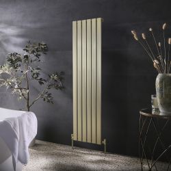 Design Radiator Verticaal 160cm x 45cm Vlak Paneel Ontwerp - Satijn Goud | Delta