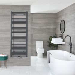Handdoekradiator Middenaansluiting Antraciet | Kies de Afmeting | Neva