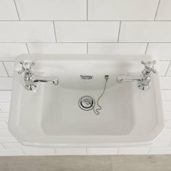 Fontein Toilet Keramiek Klassiek B.51,5 x D.30cm (2 Kraangaten) Wit | Richmond