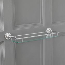 Klassiek Planchet Badkamer Glas met Chroom Afgewerkte Wandhouder - Elizabeth